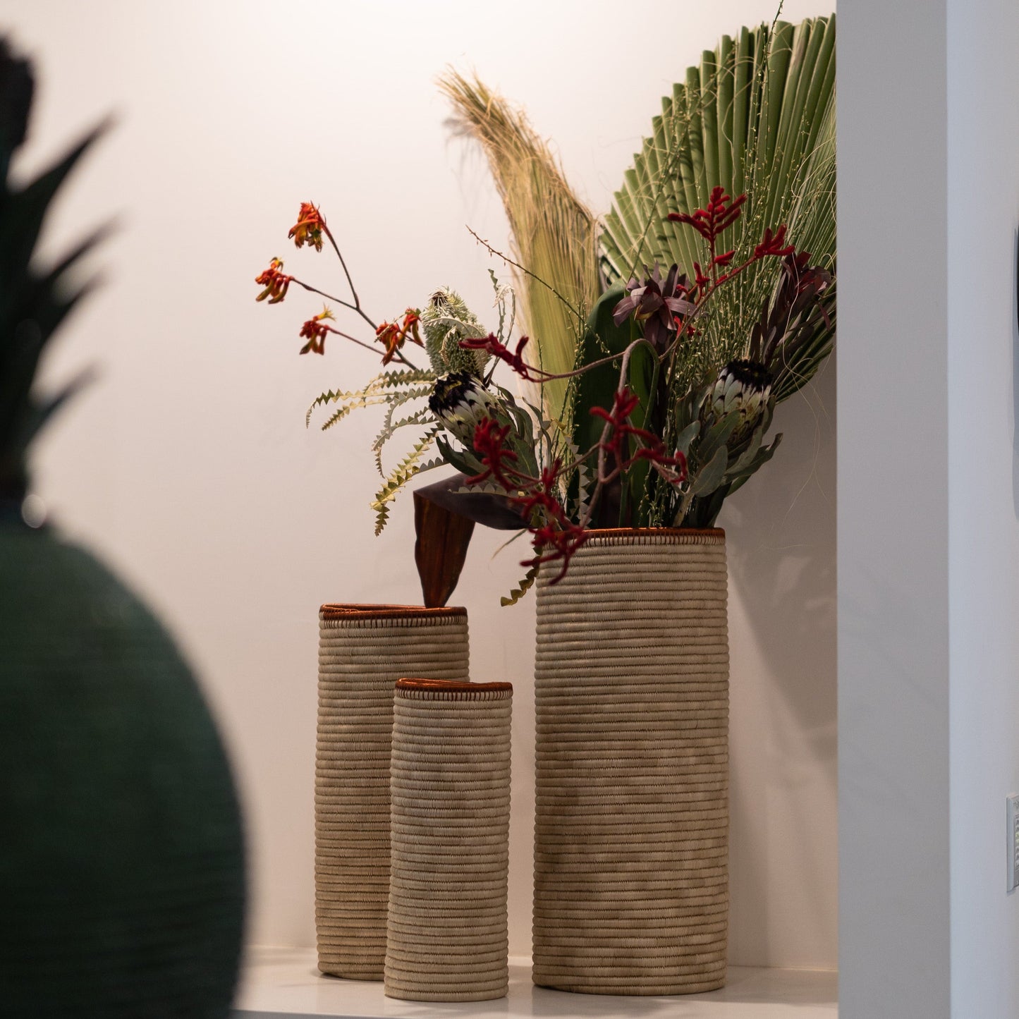 TRIBU WOVEN VASES NATURAL