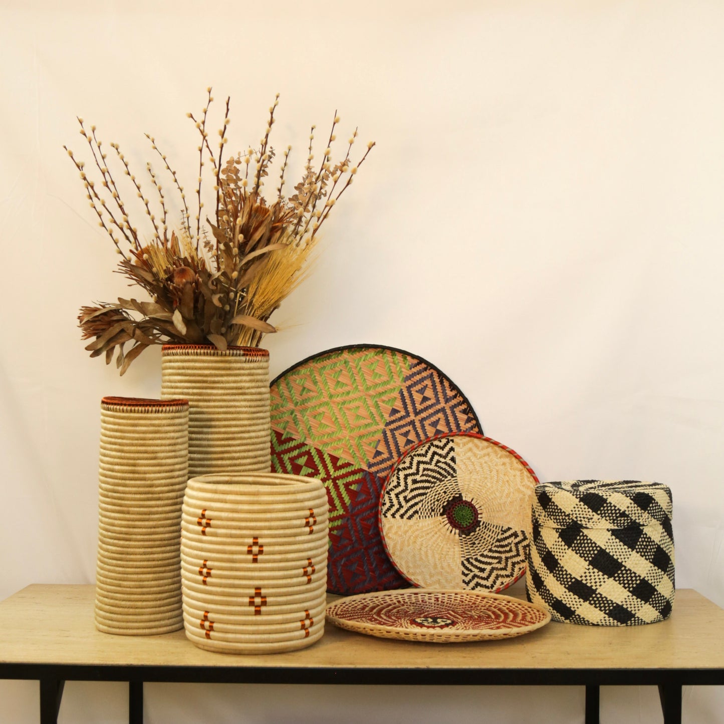 CHECKERED IRACA BASKETS