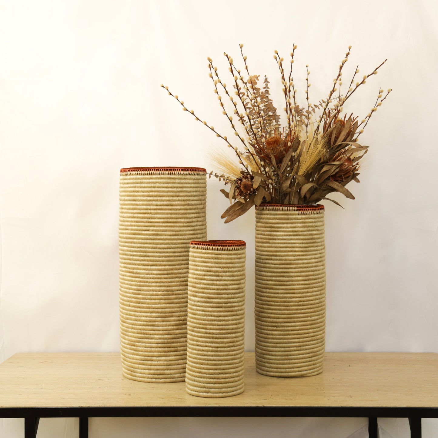 TRIBU WOVEN VASES NATURAL