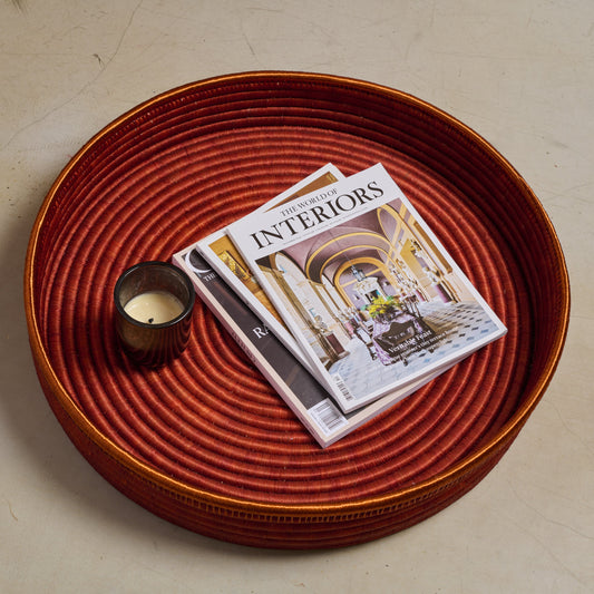 WOVEN TRAY COPPER EDGE